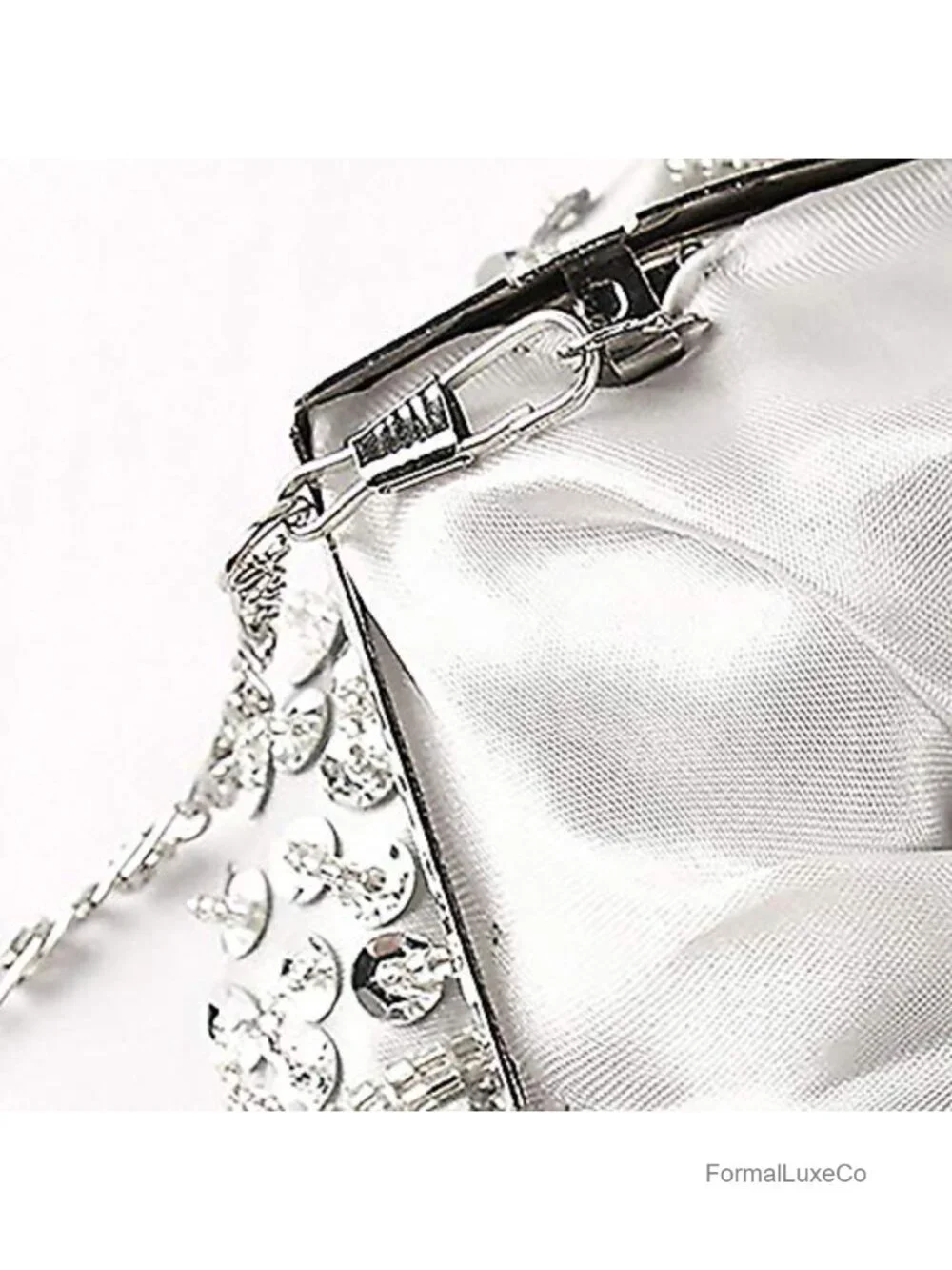 Floral Beaded Sequin Evening Bag with Kissing Lock